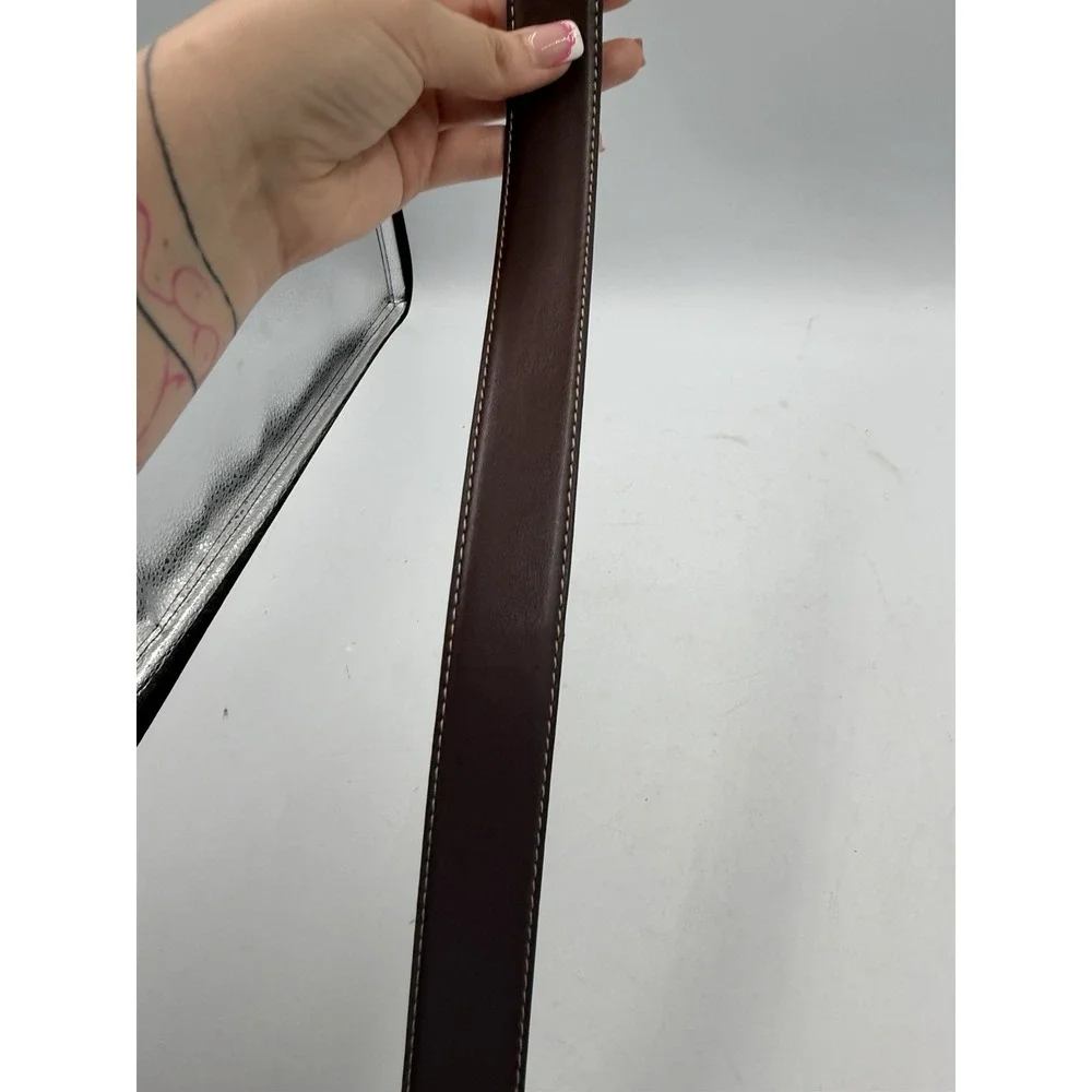 Steve Madden Men's Solid Brown/Black Dress Belt 26-28